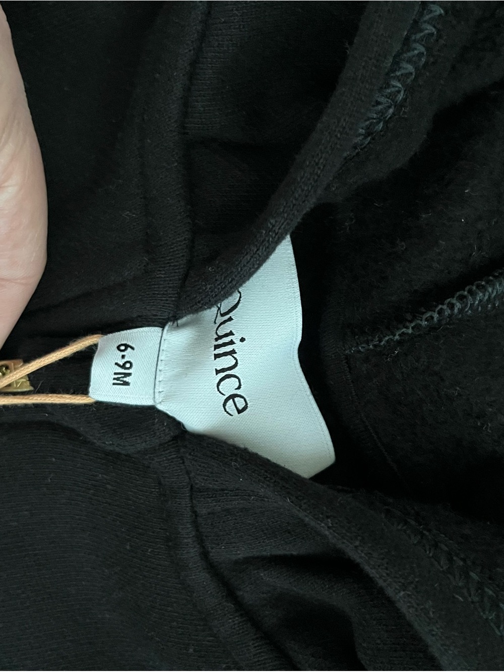 NWT Quince 100% Organic Cotton Black Hooded Moto Romper-Gold Zipper 6-9 Months - Picture 8 of 8